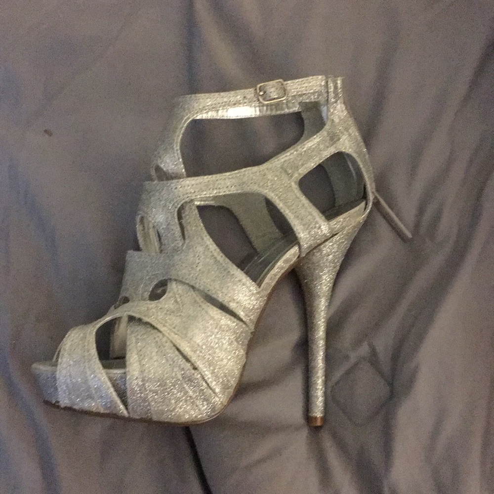 High heel glitter sandals
